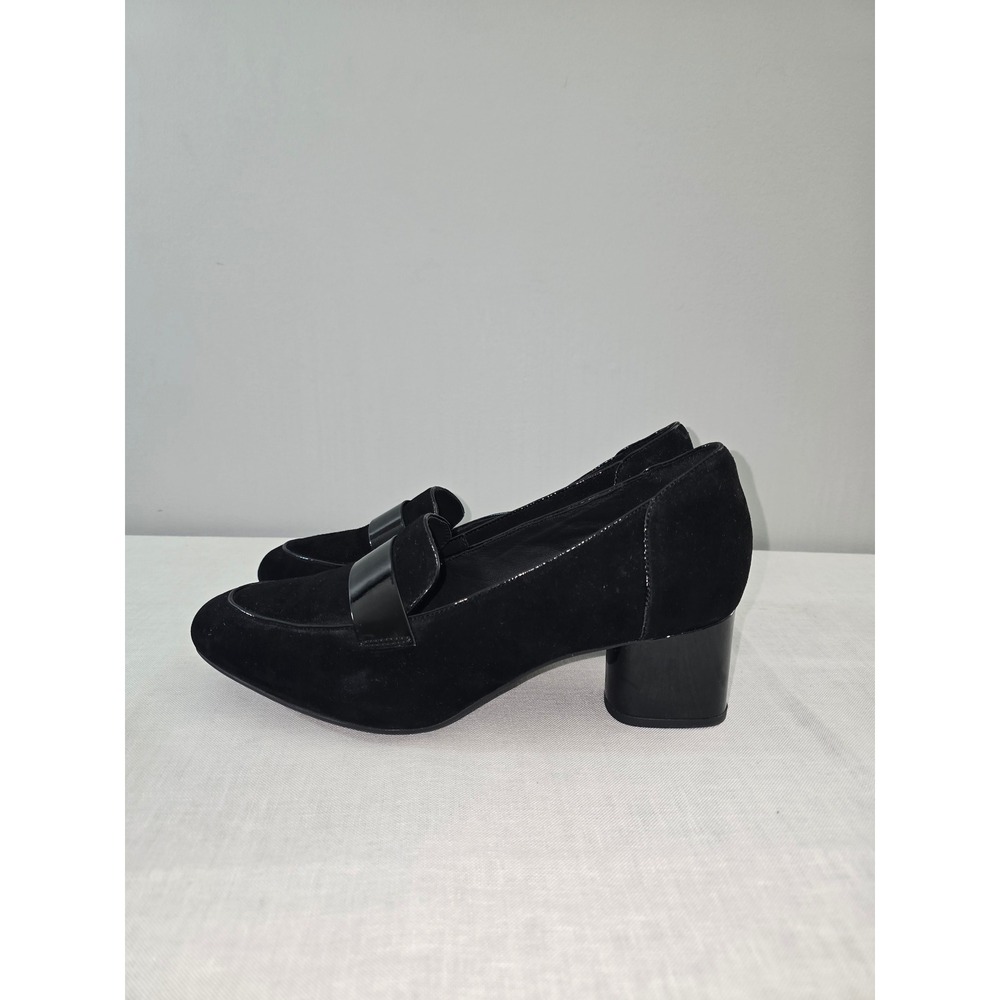 Clarks Women Loafer Heels Black Suede Un Cosmo Way Size 12 W New